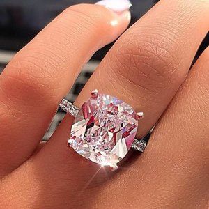 💥 Super Large Independent Pure Gemstone Luxury Wedding Rings Women, PD263